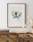 Citronsommerfugl | Fine Art Giclée kunsttryk