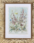 Digitalis og lancet-vejbred | Original akvarel