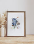 Ensianblåfugl | Fine Art Giclée kunsttryk