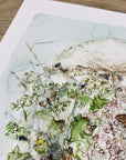 Martsviol og løgkarse | Fine Art Giclée kunsttryk