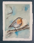 Rødhals | Original akvarel