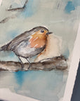 Rødhals | Original akvarel