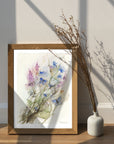 Blomsterliv II |  Gederams og blåfugle | Kunsttryk