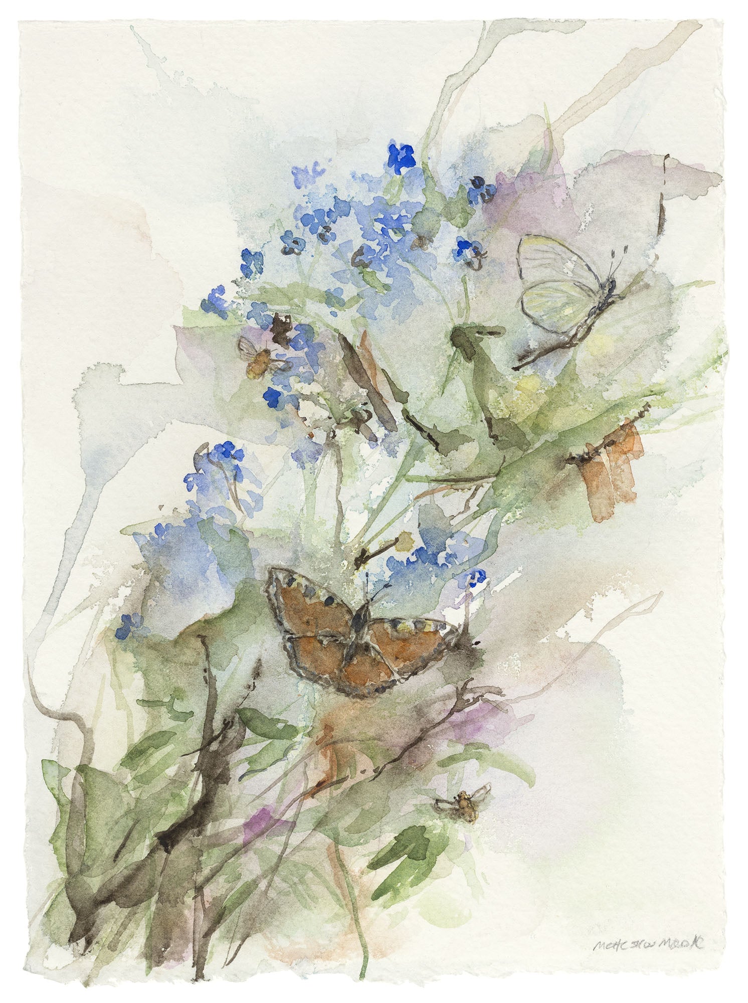 Blomsterliv I | Forglemmigej og nældens takvinge | Kunsttryk