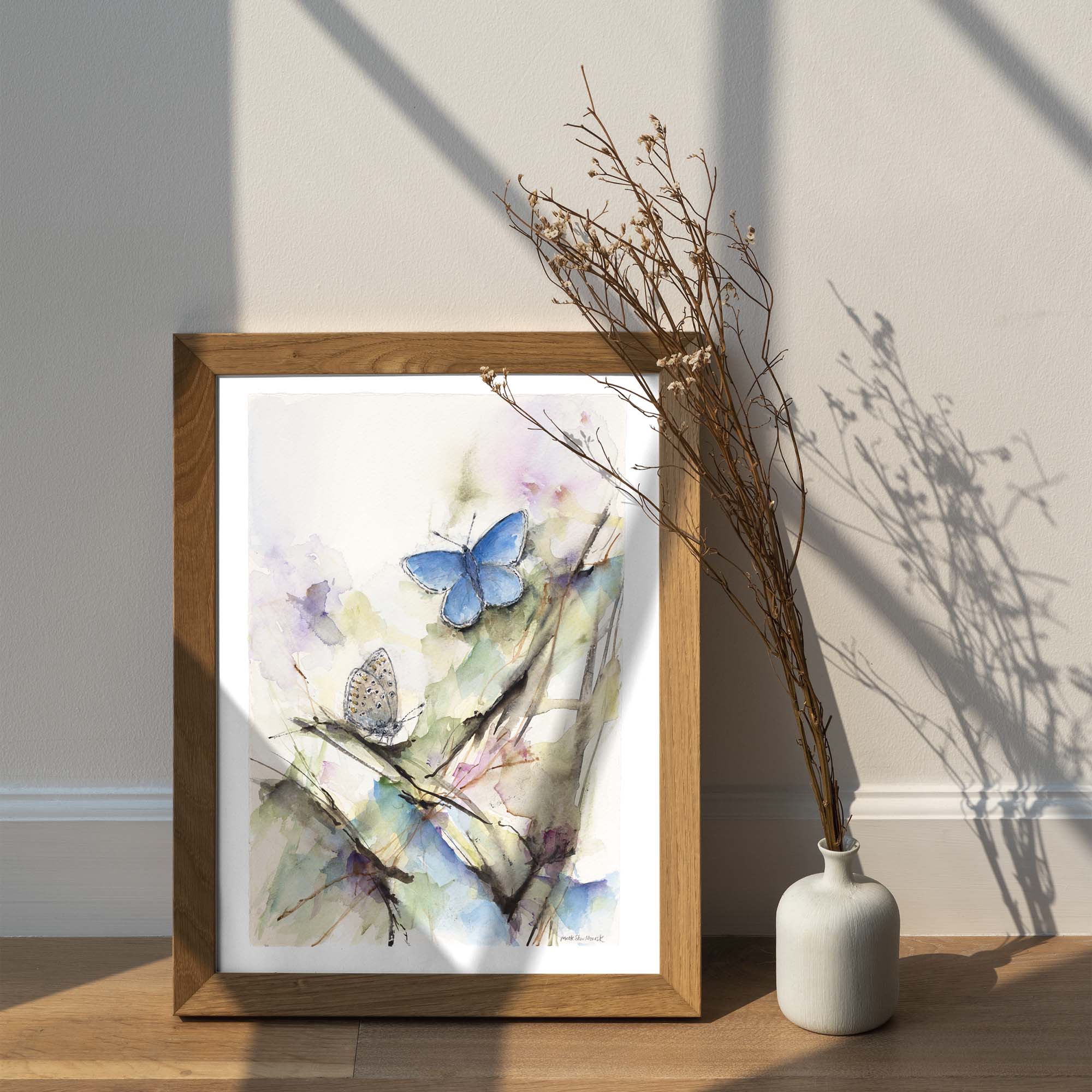 Blomsterliv IV |  Blåfugle | Kunsttryk